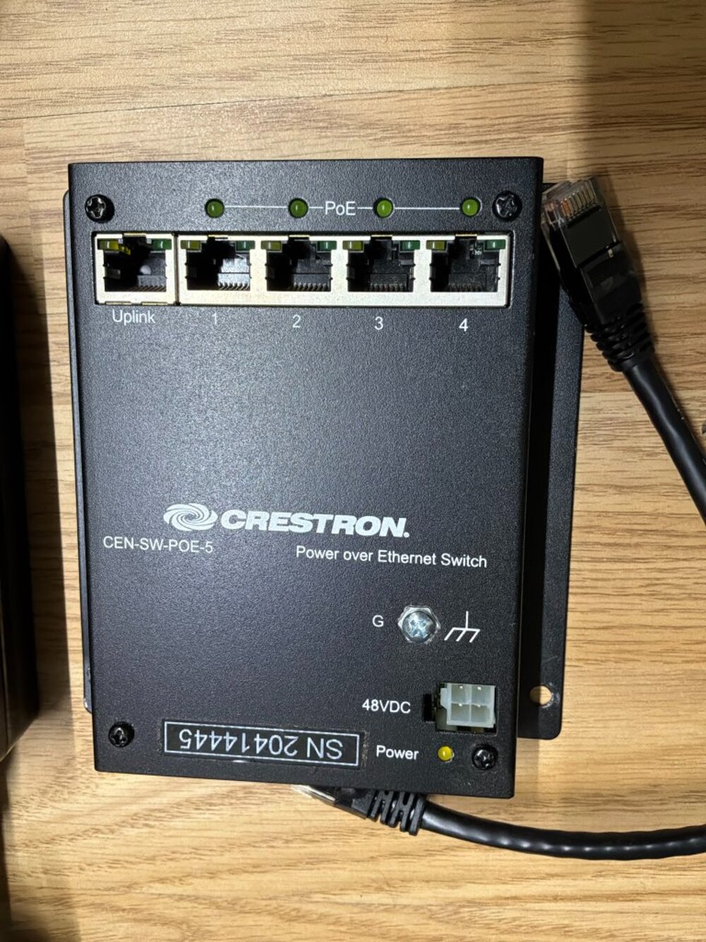 Crestron CEN-SW-POE-5 5-Port PoE Ethernet Network Switch w/ Power Supply